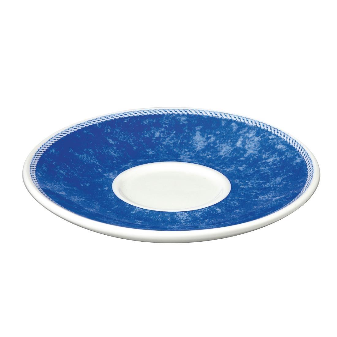 Churchill New Horizons Marble Border Cappuccino Saucers Blue 170mm - W024  - 1