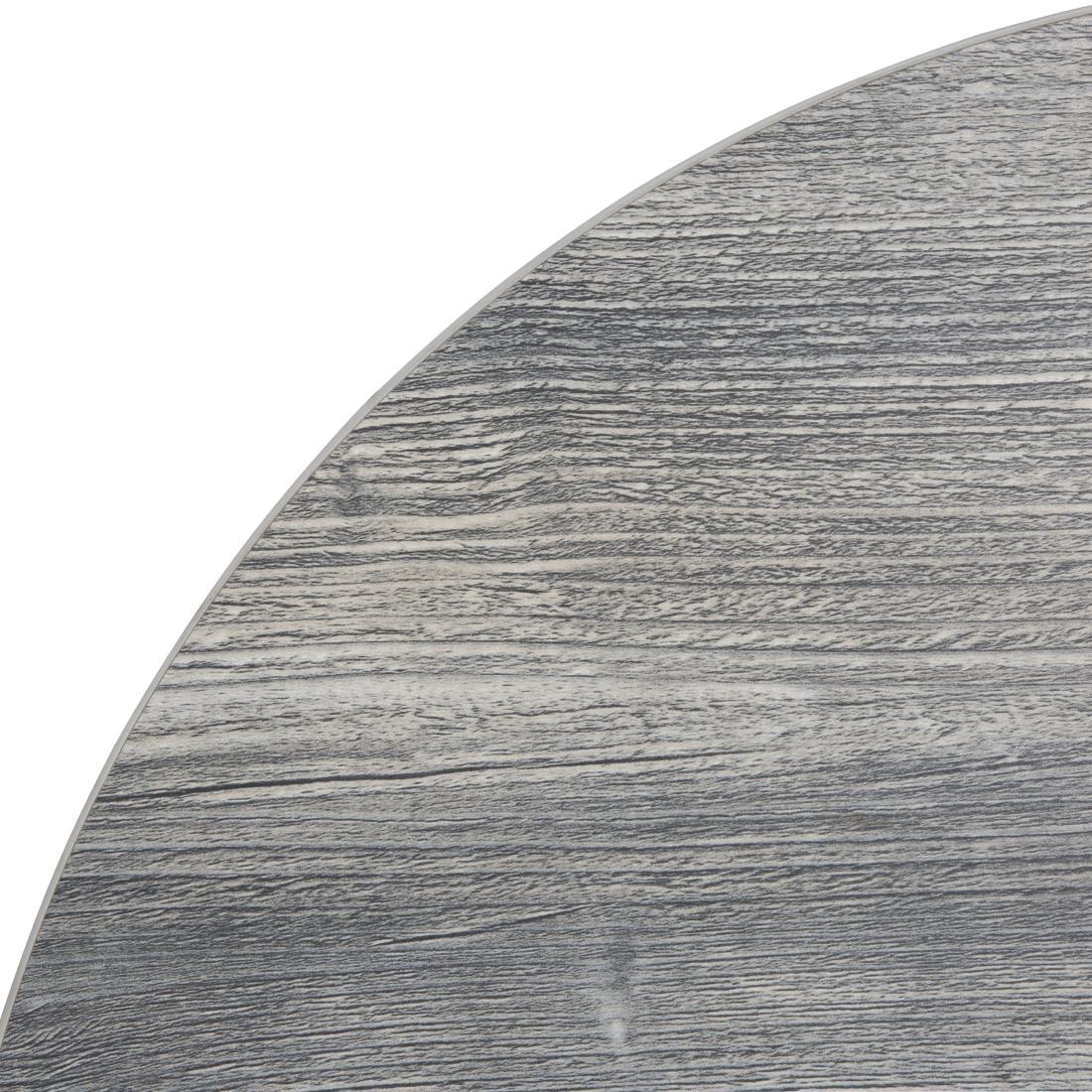 Bolero Pre-Drilled Round Melamine Table Top Ash Grey 600mm