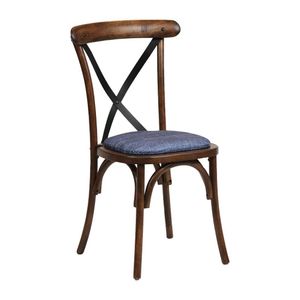 Bristol Dining Chair Vintage with Padded Seat Helbeck Midnight (Pack of 2)
