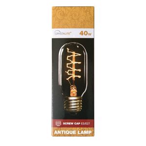 Crystallite T45 Spiral Filament Antique Lamp Edison Screw 40W