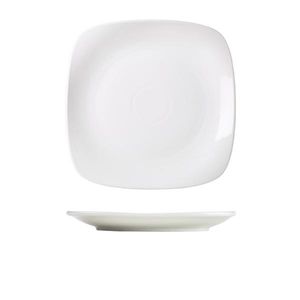 Genware Porcelain Rounded Square Plate 25cm/9.75" (Pack of 6) - 184525 - 1