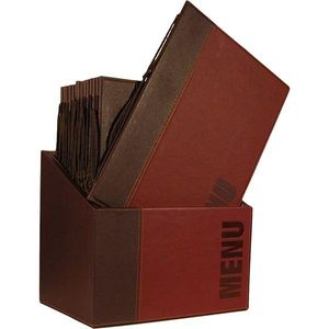 Contemporary Menu Box + 20 A4 Wine Red Menus - MC-BOX-TRA4-WR - 1