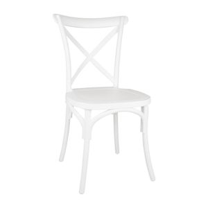 Bolero Polypropylene Cross Back Side Chair White (Pack of 4) - DG242