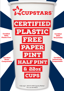 Cupstars CE Marked Paper Half Pint Cup to Brim White - UKCA & UKNI Capacity Marked - Case 1000 - CS300CE