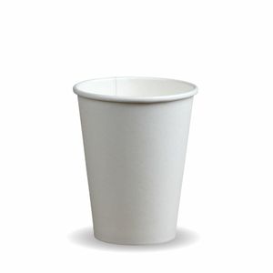 BioPak 12oz White Compostable Single Wall Cup (Case of 1000) - BC-12-W-UK - 1