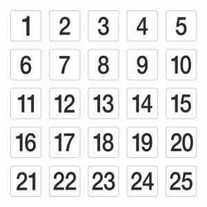 Plastic Table Number Inserts 1-50 - GB629 - 1