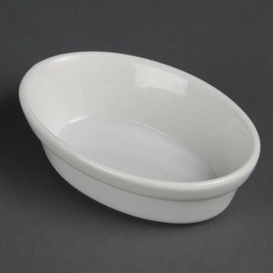 Olympia Whiteware Oval Pie Bowls 145mm (Pack of 6) - DK806 - 1
