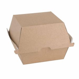 Fiesta Compostable Kraft Burger Boxes Large 112mm (Pack of 150) - FB665 - 1