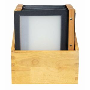 Securit Wood Spine American Style Menu Covers and Storage Box A4 Black - H759 - 3