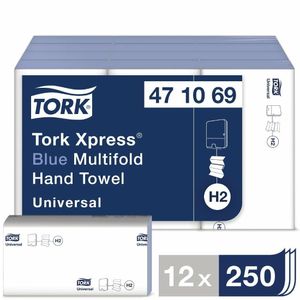 Tork Z Fold Blue Hand Towels 1Ply 250 Sheets (Pack of 12) - Y038 - 3