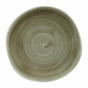 Churchill Stonecast Patina Antique Organic Round Plates Green 264mm (Pack of 12) - HC821 - 1