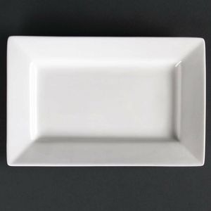 Olympia Lumina Wide Rim Rectangular Plates 200x 130mm (Pack of 6) - CD629 - 1