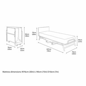 Jay-Be Contract Folding Bed with Water Resistant Mattress Single in Black Colour - GR375 - 3