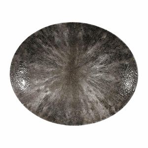 Churchill Stone Quartz Black Orbit Oval Coupe Plates 317mm (Pack of 12) - DY898 - 1
