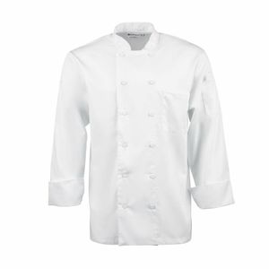 Chef Works Calgary Long Sleeve Cool Vent Unisex Chefs Jacket White 2XL - B649-XXL - 1