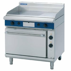 Blue Seal Evolution Nat Gas 1/3 Ribbed Chrome Griddle Electric Static Oven Nat Gas GPE506/N - GK543-N - 1