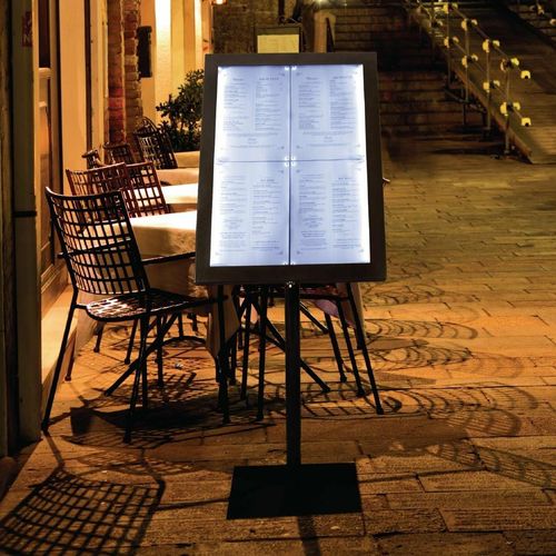 Securit LED Menu Display Case Black - GL110 - 4