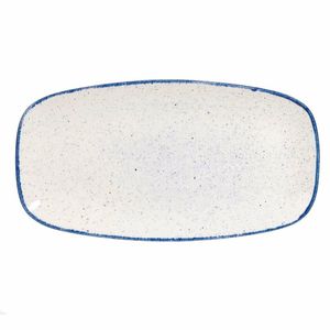 Churchill Stonecast Hints Rectangular Plates Indigo Blue 355mm (Pack of 6) - DS586 - 1