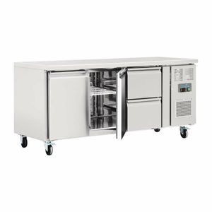 Polar U-Series 2 Door and 2 Drawer Counter Fridge 417Ltr - GD874 - 1