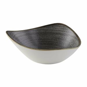 Churchill Stonecast Raw Lotus Bowl Black 178mm (Pack of 12) - FS845 - 1