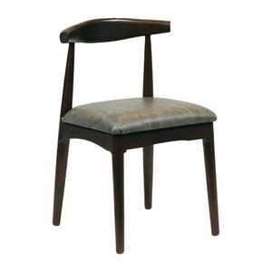 Austin Dining Chair Dark Walnut with Helbeck Saddle Ash Seat (Pack of 2) - 1