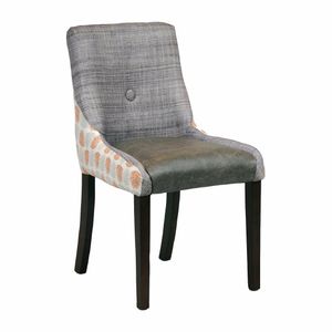 Bath Dining Chair Dark Walnut with Alfresco Mandarin Back Saddle Ash Seat - 1