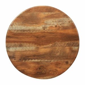 Round Laminate Table Top Planked Oak 600mm - CZ844 - 1