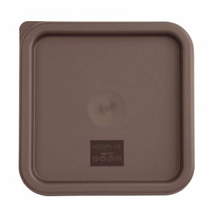 Hygiplas Square Food Storage Container Lid Brown Medium - FX141 - 1