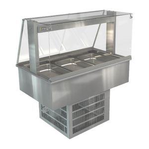 Cossiga Linear Series Drop-in Refrigerated Well w/Full Square Glass Gantry 1145mm - HT631 - 1
