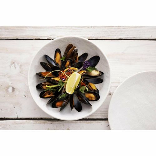 Olympia Denim White Coupe Bowls 220mm (Pack of 6) - FU228 - 6