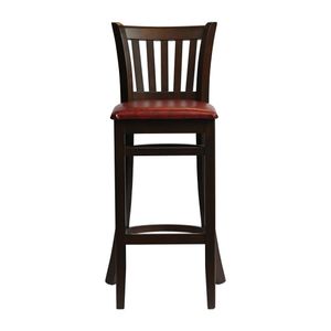 Manhattan Bar Chair in Dark Walnut with Bison Bordeaux Seat - HX851 - 1
