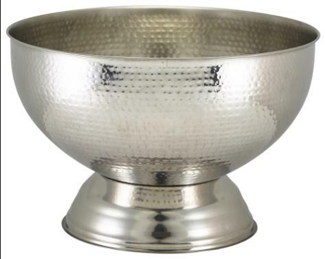 Hammered Stainless Steel Champagne Bowl 36cm - 1