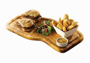 Olive Wood Serving Board W/ Groove 40 x 21cm+/- - 1