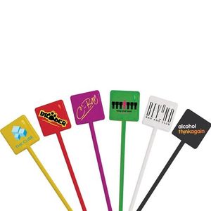 Custom Branded Square Headed Cocktail Stirrers - 1