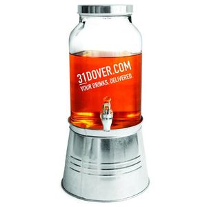 Custom Branded Mason Jar Drinks Dispenser With Ice Bucket (5 Litre/176oz) - 3