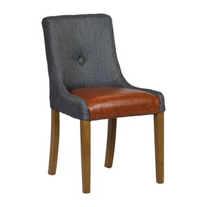 Bath Weathered Oak Dining Chair with Sea Back & Tan Seat (6 Pack) - JA298 - 1