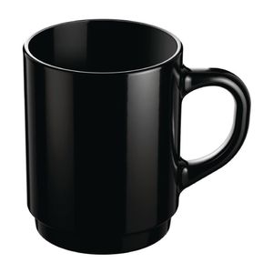 Arcoroc Opal Stackable Mugs Black 250ml (6 Pack) - JC976 - 1