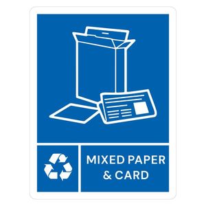 Jantex Slim Bin Label - Mixed Paper & Card - JB490 - 1