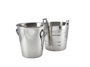 S/St. Wine Bucket Tulip Design -St/St Handles - T502 - 3