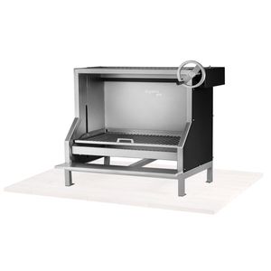 Pujadas Black V-shaped Countertop Open Grill without Refractory Base - 1