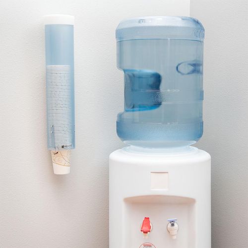 San Jamar 16 Frosted Blue Medium Water Cup Dispenser - 5
