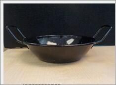 Black Enamel Dish 18cm (Pack of 6) - E0618 - 3