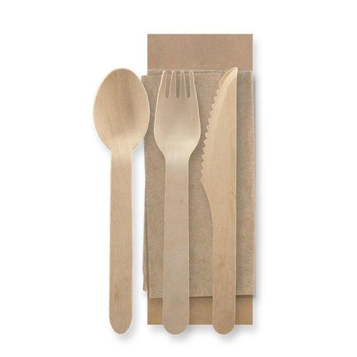 BioPak Wooden Cutlery Pack 160mm Coated (Pack of 250) - HY-16KSFN-COATED - 1
