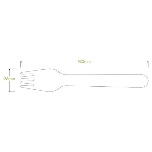 BioPak 16cm Coated Wooden Forks (Pack of 1,000) - HY-16F-COATED-UK - 6