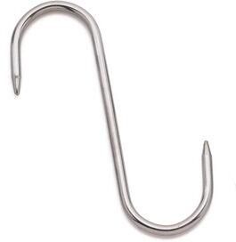 Set Of 10 Stainless Steel Meat Hooks 2 Tips 12cm Diameter 5 Mm - 11570-02 - 1