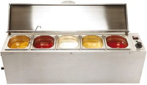 5 Container Bain Marie Gn 1/6 For Sauces - 10853-01 - 1