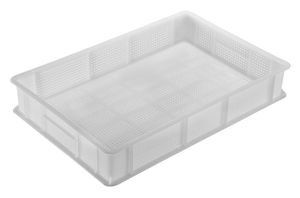 Stackable Perforated Container White 600x400 Height 10cm 20 L - 11339-01 - 1