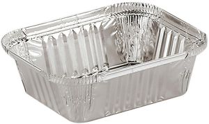 Box Of 1,000 (10 Packets Of 100) Rectangular Straight Edge Aluminium Foil Food Containers Bv900 204x137x50 Mm 90 Cl - 361403 - 1
