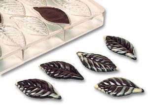 Mould Tray 275x175 For 21 Chocolate Leaves 5 G 6x3cm - 380228 - 1