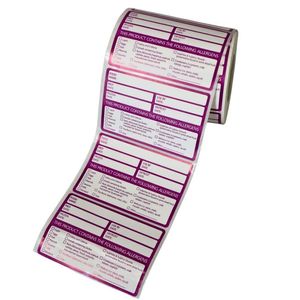 Allergy Warning Labels 500Pcs - 6Cm X 9Cm - ALG500 - 1